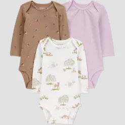 Carter's Just One You® Baby Girls' 3pk Forest Long Sleeve Bodysuit - Purple -Carter's Just One You GUEST 82c442b6 f616 4418 bd66 d133713ba58a