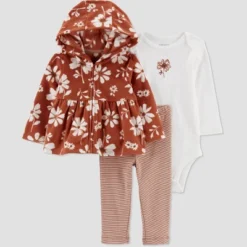 Carter's Just One You®️ Baby Girls' Floral Top & Bottom Set - Brown -Carter's Just One You GUEST 8386c695 45ba 4d45 9445 e49ee7c364b9