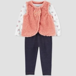 Carter's Just One You® Baby Girls' Sherpa Vest & Bodysuit - Pink