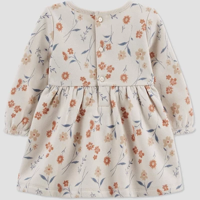 Carter's Just One You®️ Baby Girls' Floral Fleece Vest & Dress Set - Cream 3 Carter's Just One You®️ Baby Girls' Floral Fleece Vest & Dress Set - Cream