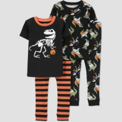 Carter's Just One You® Toddler Boys' Halloween Skeleton And Dinosaurs Short Sleeve Pajama Set - Orange/Black -Carter's Just One You GUEST 8ae8c231 22d8 4286 8573 e235674d93e8