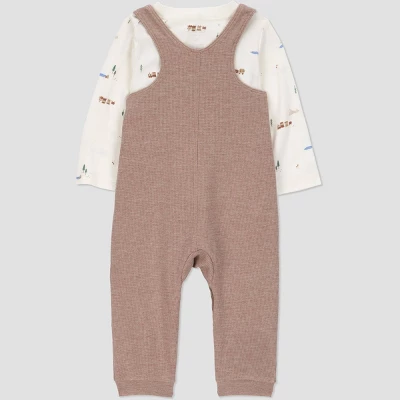 Carter's Just One You® Baby Boys' 2pc Overalls Set - Brown 4 Carter's Just One You® Baby Boys' 2pc Overalls Set - Brown - Image 2
