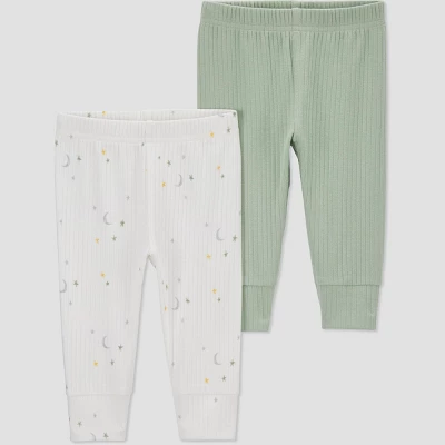 Carter's Just One You® Baby 2pk Pants - Sage Green/White 8 Carter's Just One You® Baby 2pk Pants - Sage Green/White - Image 6
