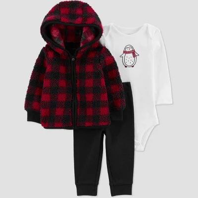 Carter's Just One You®️ Baby Boys' Buffalo Checkered Sherpa Top & Bottom Set 6 Carter's Just One You®️ Baby Boys' Buffalo Checkered Sherpa Top & Bottom Set - Image 5