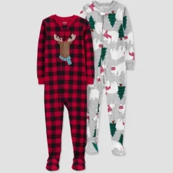 Carter's Just One You®️ Toddler Boys' 2pk Buffalo Checkered Reindeer And Polar Bears Footed Pajama - Black/Red 7 Carter's Just One You®️ Toddler Boys' 2pk Buffalo Checkered Reindeer And Polar Bears Footed Pajama - Black/Red -Carter's Just One You GUEST 9d4f3d5a 43fa 433a a654 0525d8f22122