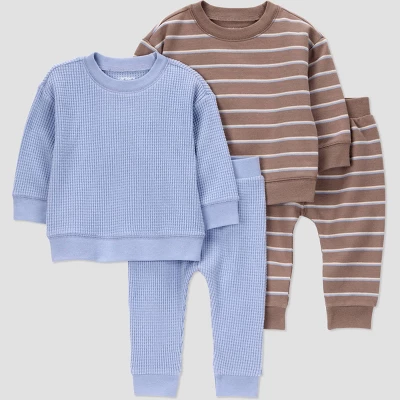 Carter's Just One You® Baby Boys' 4pc Striped Top And Bottom Set - Blue/Brown 10 Carter's Just One You® Baby Boys' 4pc Striped Top And Bottom Set - Blue/Brown - Image 8