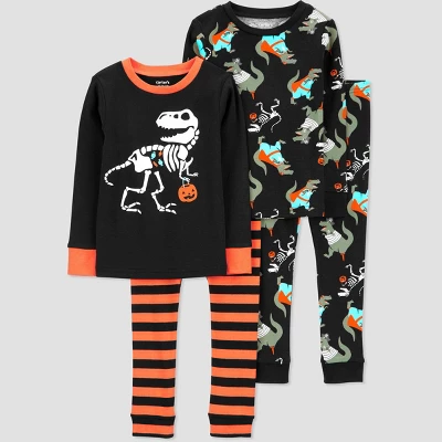 Carter's Just One You® Toddler Boys' Halloween Skeleton And Dinosaurs Long Sleeve Pajama Set - Blue/Gray 8 Carter's Just One You® Toddler Boys' Halloween Skeleton And Dinosaurs Long Sleeve Pajama Set - Blue/Gray - Image 6