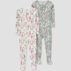 Carter's Just One You®️ Toddler Girls' 2pk Owl And Floral Printed Footed Pajama - Ivory/Green -Carter's Just One You GUEST a64f192c 481c 4ce1 90bb 234b88887dd1
