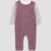 Carter's Just One You® Baby Girls' 2pc Floral Long Sleeve Shirt And Sweater Overall Set - Plum -Carter's Just One You GUEST a7288194 ce68 4d5f ba25 99818f0d9f88