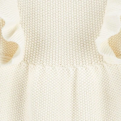 Carter's Just One You® Baby Girls' Ruffle Sweater Bubble Romper - Cream 4 Carter's Just One You® Baby Girls' Ruffle Sweater Bubble Romper - Cream - Image 2