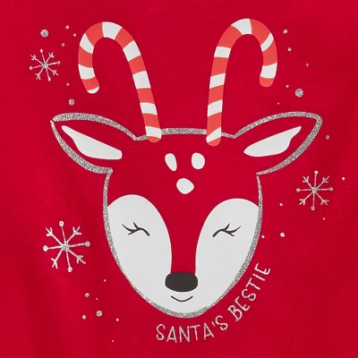 Carter's Just One You® Toddler Girls' Reindeer Tutu Pajama Set - Gray/Red 4 Carter's Just One You® Toddler Girls' Reindeer Tutu Pajama Set - Gray/Red - Image 2