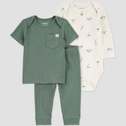 Carter's Just One You® Baby Boys' 3pc Woodland Scene Bodysuit Set - Green -Carter's Just One You GUEST a88069ad 210c 4761 b737 416eb3a6b747