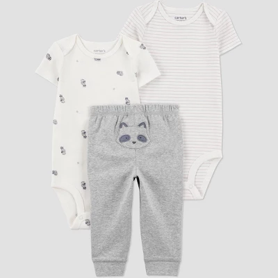 Carter's Just One You® Baby Boys' 3pc Racoon Printed Bodysuit Set - Gray 7 Carter's Just One You® Baby Boys' 3pc Racoon Printed Bodysuit Set - Gray - Image 5