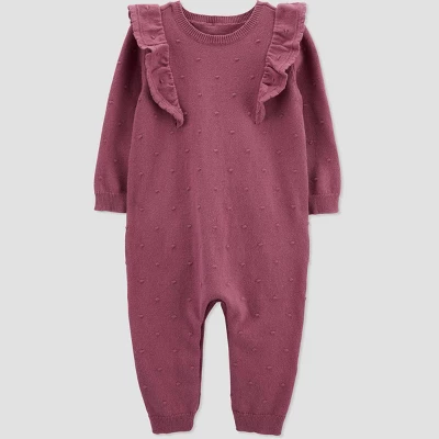 Carter's Just One You®️ Baby Girls' Ruffle Dot Jumpsuit - Purple 5 Carter's Just One You®️ Baby Girls' Ruffle Dot Jumpsuit - Purple - Image 3