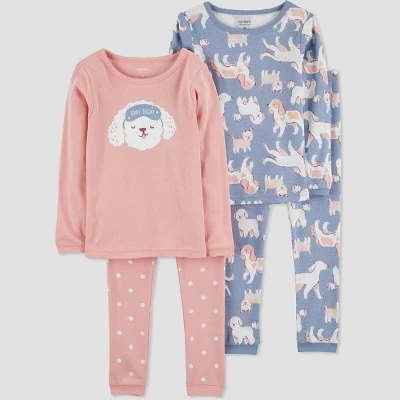 Carter's Just One You® Toddler Girls' Poodle And Puppies Long Sleeve Pajama Set - Pink 5 Carter's Just One You® Toddler Girls' Poodle And Puppies Long Sleeve Pajama Set - Pink - Image 3