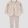 Carter's Just One You® Baby Girls' 3pc Thermal Cheetah Printed Jacket & Pants Set - Tan -Carter's Just One You GUEST b70db1b6 4d86 4b78 bcbe 34f2415ad6d5