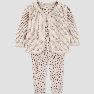 Carter's Just One You® Baby Girls' 3pc Thermal Cheetah Printed Jacket & Pants Set - Tan 3 Carter's Just One You® Baby Girls' 3pc Thermal Cheetah Printed Jacket & Pants Set - Tan