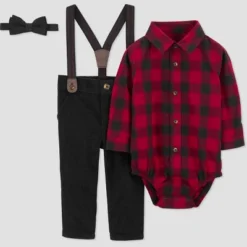 Carter's Just One You®️ Baby Boys' Plaid Top & Bottom Set - Red/Black -Carter's Just One You GUEST b966205d 9df8 4786 b18e 7e4f487e4e3b