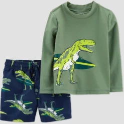 Carter's Just One You® Toddler Boys' 2pc Dinosaur Rash Guard Set - Green 9 Carter's Just One You® Toddler Boys' 2pc Dinosaur Rash Guard Set - Green -Carter's Just One You GUEST baf652f1 112a 4582 98d8 10ee0b920168