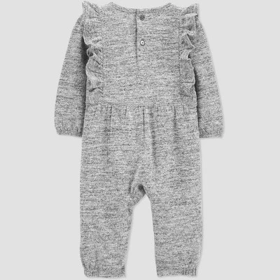 Carter's Just One You®️ Baby Girls' Ruffle Jersey Jumpsuit - Gray 3 Carter's Just One You®️ Baby Girls' Ruffle Jersey Jumpsuit - Gray