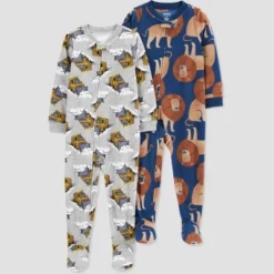 Carter's Just One You®️ Toddler Boys' 2pk Snow Trucks And Lions Fleece Footed Pajama - Blue -Carter's Just One You GUEST bd98a653 1758 477b a1ce 9e8484ca2c13