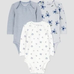 Carter's Just One You® Baby Girls' 3pk Floral Long Sleeve Bodysuit - Blue -Carter's Just One You GUEST c18a3700 1368 47ae b6bf f15e85c12100