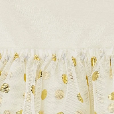 Carter's Just One You® Baby Girls' Foil Dot Dress - White/Gold 3 Carter's Just One You® Baby Girls' Foil Dot Dress - White/Gold