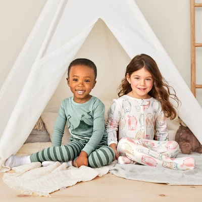 Carter's Just One You®️ Toddler Girls' 2pk Florals And Owls Fleece Footed Pajama - Ivory/Green 5 Carter's Just One You®️ Toddler Girls' 2pk Florals And Owls Fleece Footed Pajama - Ivory/Green - Image 3