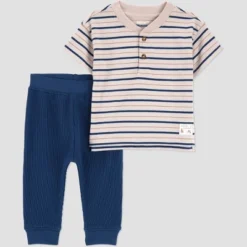 Carter's Just One You® Baby Boys' 2pc Striped Short Sleeve T-Shirt And Jogger Pants Set - Blue -Carter's Just One You GUEST c8086421 047d 4604 9e14 a53adecc04de