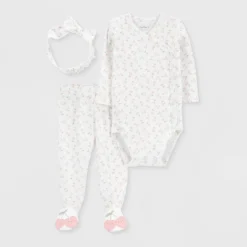 Carter's Just One You® Baby Girls' 3pc Footed Headband Top & Bottom Set - Pink -Carter's Just One You GUEST cd0a9dc8 1757 4f06 994e 74ce7573190d