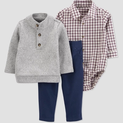 Carter's Just One You®️ Baby Boys' Plaid Top & Bottom Set - Cream 7 Carter's Just One You®️ Baby Boys' Plaid Top & Bottom Set - Cream - Image 5
