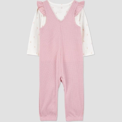 Carter's Just One You® Baby Girls' 2pc Cherry Ruffle Jumper Set - Pink 4 Carter's Just One You® Baby Girls' 2pc Cherry Ruffle Jumper Set - Pink - Image 2