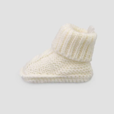 Carter's Just One You® Baby Cable Knitted Slippers - Off-White: Newborn Booties, Pull-On, Flexible Outsole 3 Carter's Just One You® Baby Cable Knitted Slippers - Off-White: Newborn Booties, Pull-On, Flexible Outsole