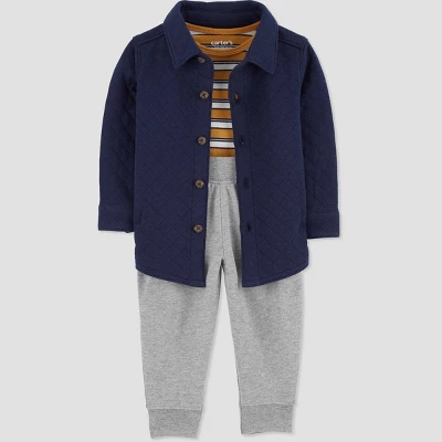 Carter's Just One You® Baby Boys' Striped Top & Bottom Set - Brown 3 Carter's Just One You® Baby Boys' Striped Top & Bottom Set - Brown