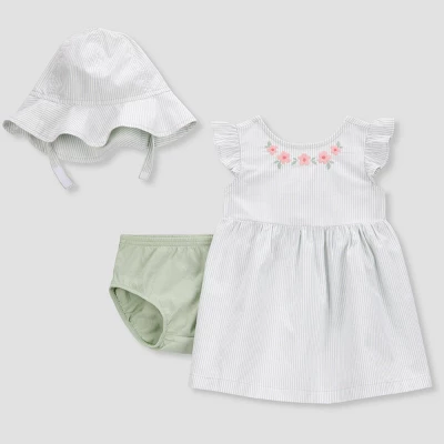 Carter's Just One You® Baby Girls' Striped Floral With Hat - Green 7 Carter's Just One You® Baby Girls' Striped Floral With Hat - Green - Image 5