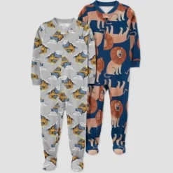 Carter's Just One You®️ Toddler Boys' 2pk Snow Trucks And Lions Footed Pajama - Blue -Carter's Just One You GUEST db4b42c1 697c 4167 9cc6 a965ac8dbf4a