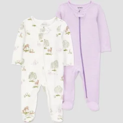 Carter's Just One You® Baby Girls' 2pk Forest Sleep N' Play - Purple 9 Carter's Just One You® Baby Girls' 2pk Forest Sleep N' Play - Purple -Carter's Just One You GUEST dd793ee5 83a1 4251 9aaf 8405ff009ca4