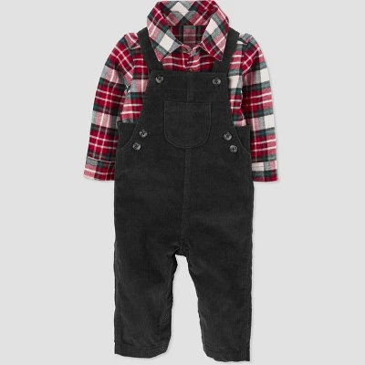 Carter's Just One You®️ Baby Boys' Plaid Top & Overalls Set - Green/Red 3 Carter's Just One You®️ Baby Boys' Plaid Top & Overalls Set - Green/Red