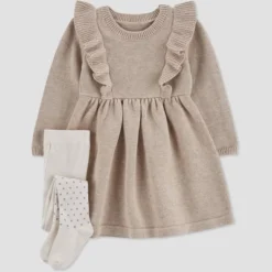 Carter's Just One You®️ Baby Girls' Cozy Heather Dress With Tights Set -Carter's Just One You GUEST e3c11d9e 65e4 4353 a373 4064f08eef76