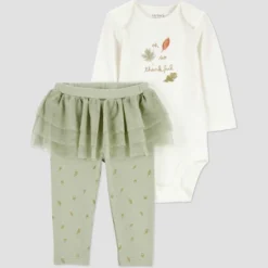 Carter's Just One You® Baby Girls' 2pc Thanksgiving Thankful Tutu Top & Bottom Set - Green -Carter's Just One You GUEST e4e78c61 055a 4df4 b3f1 757346a4ca99