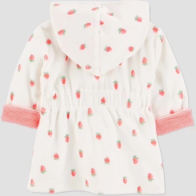 Carter's Just One You®️ Baby Strawberry Robe - Pink: Midweight Terry Bath Wrap, Cotton-Polyester Blend, Machine Washable 4 Carter's Just One You®️ Baby Strawberry Robe - Pink: Midweight Terry Bath Wrap, Cotton-Polyester Blend, Machine Washable - Image 2