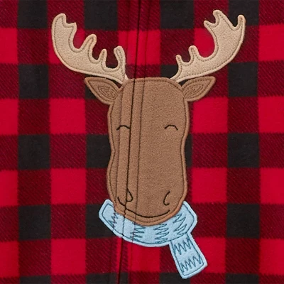 Carter's Just One You®️ Toddler Boys' 2pk Buffalo Checkered Reindeer And Polar Bears Fleece Footed Pajama - Black/Red 4 Carter's Just One You®️ Toddler Boys' 2pk Buffalo Checkered Reindeer And Polar Bears Fleece Footed Pajama - Black/Red - Image 2