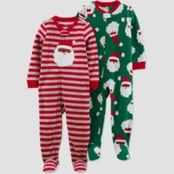 Carter's Just One You® Toddler Striped Santa Fleece Footed Pajama Set -Carter's Just One You GUEST eda16ac3 669a 434f 8128 8461919f3496