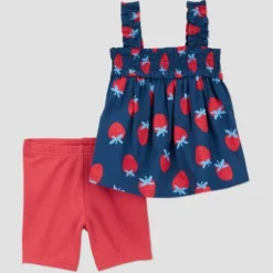 Carter's Just One You® Baby Girls' Strawberries Top & Bottom Set - Blue/Red -Carter's Just One You GUEST f374da54 8172 41b7 8fdf 12ae9d2cacc5