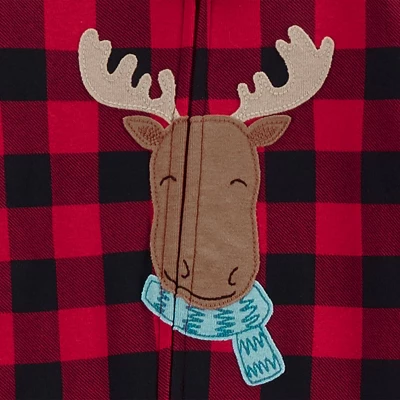 Carter's Just One You®️ Toddler Boys' 2pk Buffalo Checkered Reindeer And Polar Bears Footed Pajama - Black/Red 4 Carter's Just One You®️ Toddler Boys' 2pk Buffalo Checkered Reindeer And Polar Bears Footed Pajama - Black/Red - Image 2