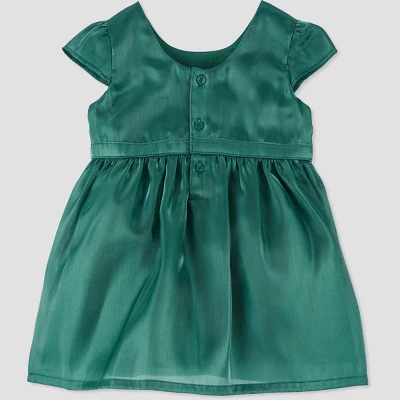 Carter's Just One You® Baby Girls' Short Sleeve Shiny Dress - Green 4 Carter's Just One You® Baby Girls' Short Sleeve Shiny Dress - Green - Image 2