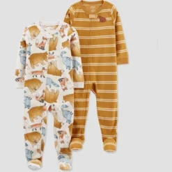Carter's Just One You®️ Toddler Boys' 2pk Bear Fox And Striped Fleece Footed Pajama - Gold 7 Carter's Just One You®️ Toddler Boys' 2pk Bear Fox And Striped Fleece Footed Pajama - Gold -Carter's Just One You GUEST fd205256 e964 401d bf32 b97360611f93
