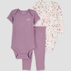 Carter's Just One You® Baby Girls' 3pc Floral Bodysuit Set - Purple -Carter's Just One You GUEST fd9969c4 1a46 463d a517 c40ccd1509b9
