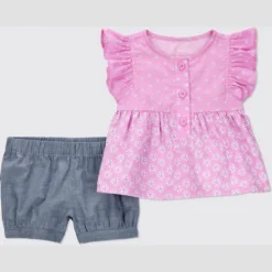 Carter's Just One You®️ Baby Girls' Geo Floral Top & Bottom Set - Pink -Carter's Just One You GUEST ff120eaa 53e5 400a 8130 a2a686bbdf03